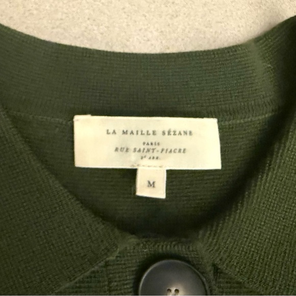 Sézane NWOT Olive Green Cardigan - Picture 2 of 11